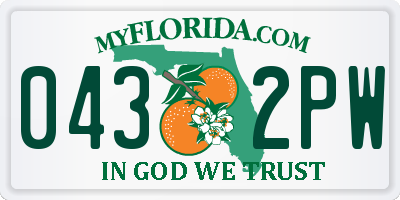 FL license plate 0432PW