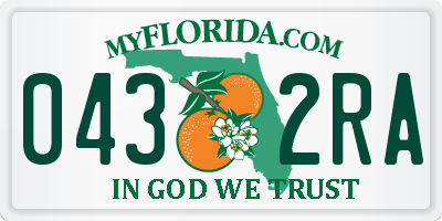 FL license plate 0432RA