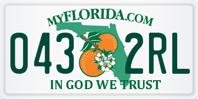 FL license plate 0432RL