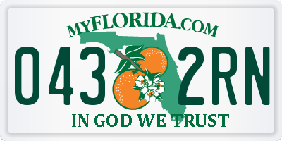 FL license plate 0432RN