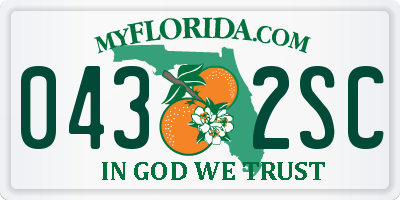 FL license plate 0432SC