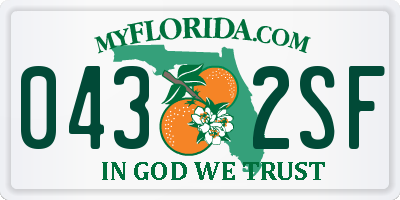 FL license plate 0432SF