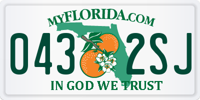 FL license plate 0432SJ