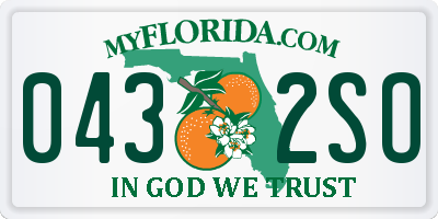 FL license plate 0432SO