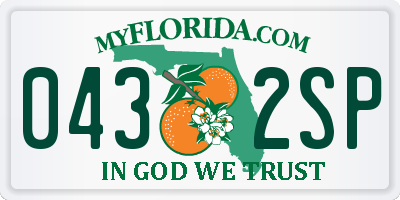 FL license plate 0432SP