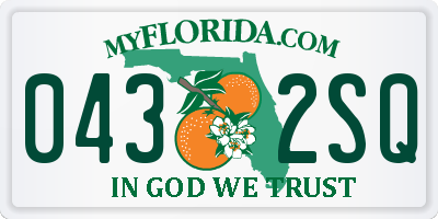 FL license plate 0432SQ