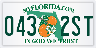 FL license plate 0432ST