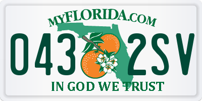 FL license plate 0432SV