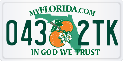FL license plate 0432TK