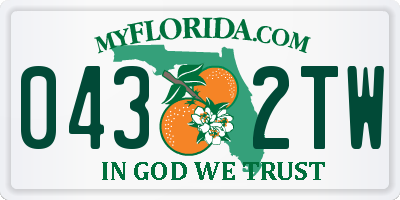 FL license plate 0432TW