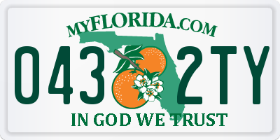 FL license plate 0432TY