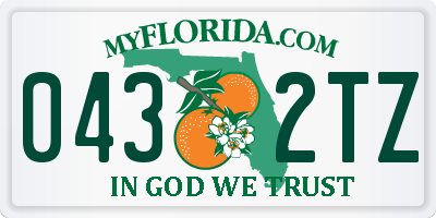 FL license plate 0432TZ