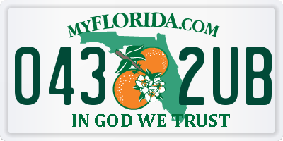 FL license plate 0432UB