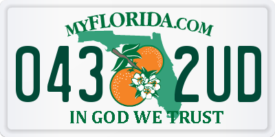 FL license plate 0432UD