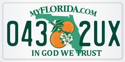 FL license plate 0432UX