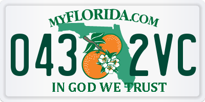 FL license plate 0432VC
