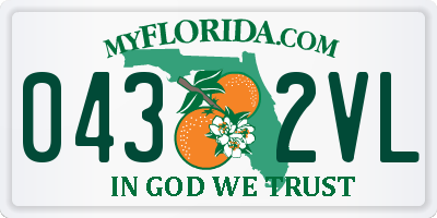 FL license plate 0432VL