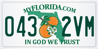 FL license plate 0432VM