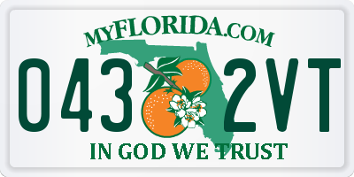 FL license plate 0432VT