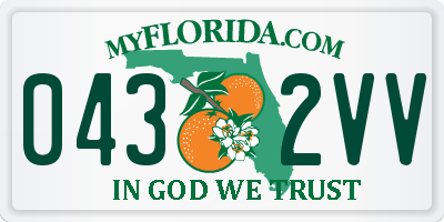 FL license plate 0432VV