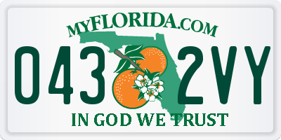 FL license plate 0432VY