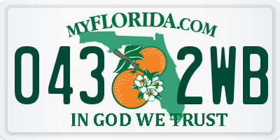 FL license plate 0432WB