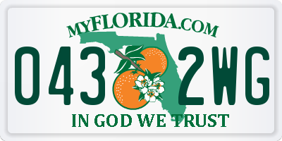 FL license plate 0432WG