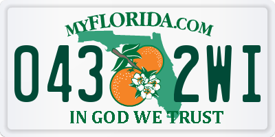 FL license plate 0432WI