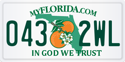FL license plate 0432WL