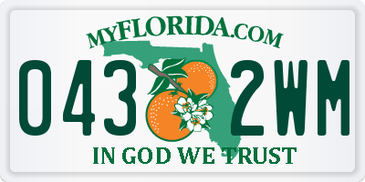 FL license plate 0432WM
