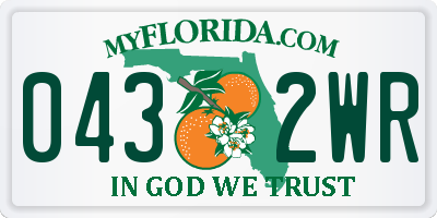 FL license plate 0432WR