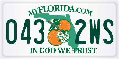 FL license plate 0432WS