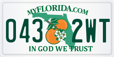FL license plate 0432WT