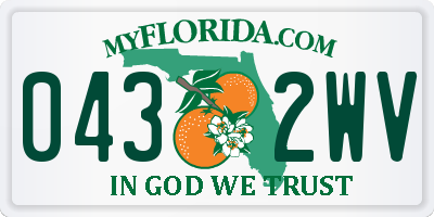FL license plate 0432WV