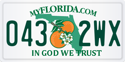 FL license plate 0432WX