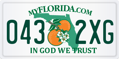 FL license plate 0432XG