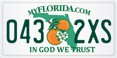 FL license plate 0432XS