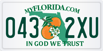 FL license plate 0432XU