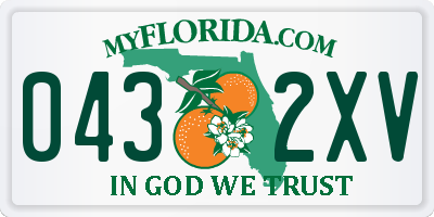 FL license plate 0432XV