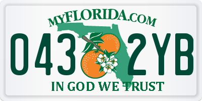 FL license plate 0432YB