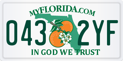 FL license plate 0432YF