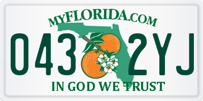 FL license plate 0432YJ