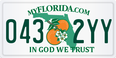 FL license plate 0432YY
