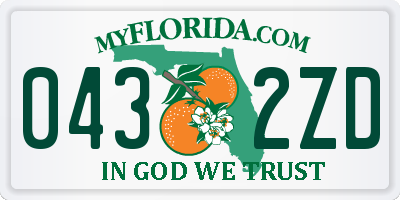 FL license plate 0432ZD