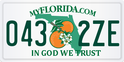 FL license plate 0432ZE