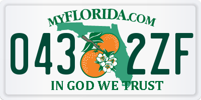 FL license plate 0432ZF