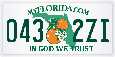 FL license plate 0432ZI