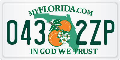 FL license plate 0432ZP
