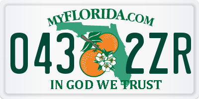 FL license plate 0432ZR