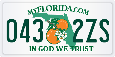 FL license plate 0432ZS